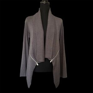 INC International Concepts Rib-Trim Cozy Sweater with Side Zip